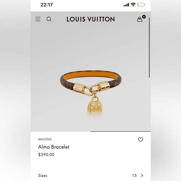 Louis Vuitton - Authentic - Alma Bracelet - Size 15 - Picture 3 of 13